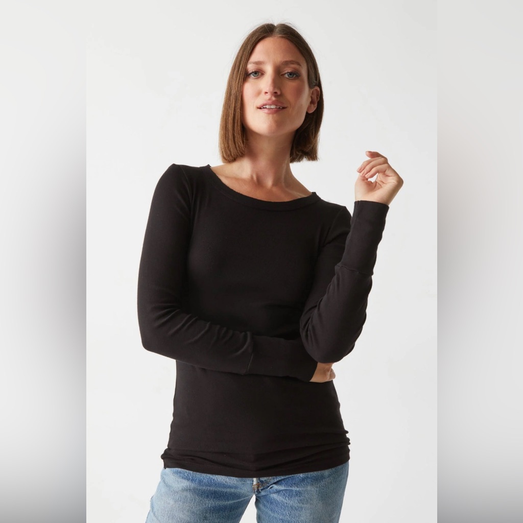 Soft Surroundings - Long Sleeve Black Tee Shirt Top
